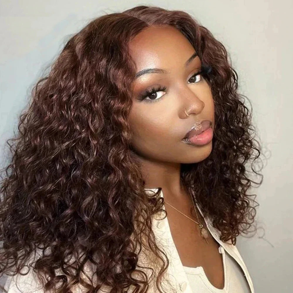 10A 13*4 Frontal Water Wave 4# Bob200%density100% human hair