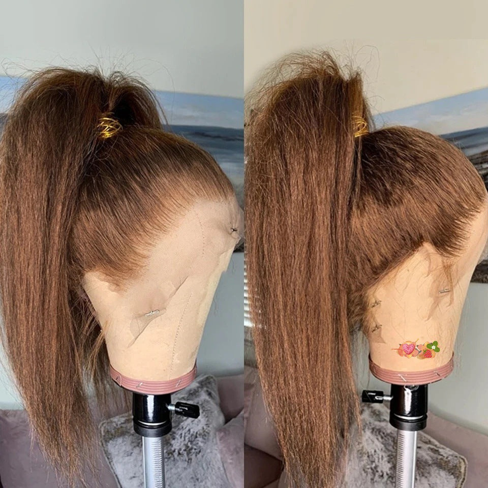 12grade 13*4frontal Kinky Straight Yaki Brazilian human hair