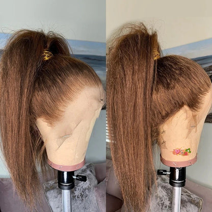 12grade 13*4frontal Kinky Straight Yaki Brazilian human hair