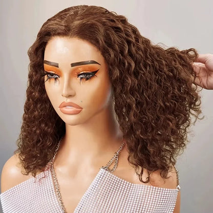 10A 13*4 Frontal Water Wave 4# Bob200%density100% human hair