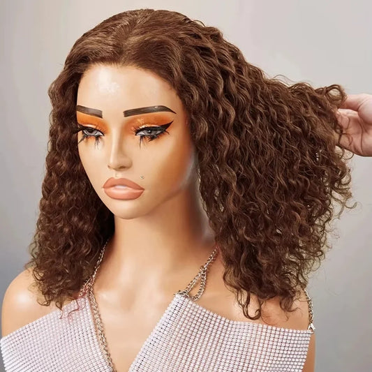 10A 13*4 Frontal Water Wave 4# Bob200%density100% human hair
