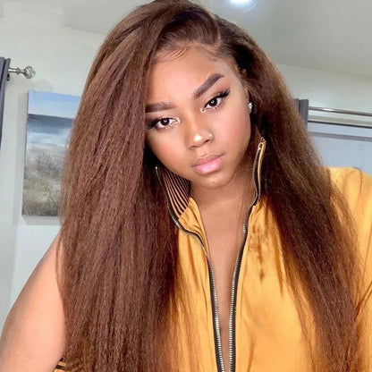 12grade 13*4frontal Kinky Straight Yaki Brazilian human hair