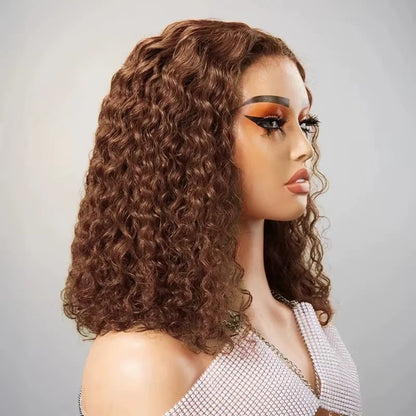 10A 13*4 Frontal Water Wave 4# Bob200%density100% human hair