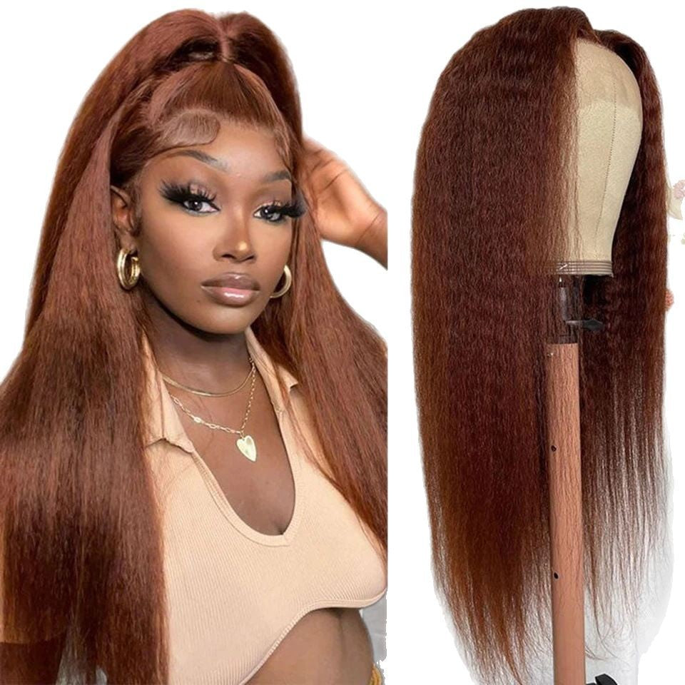 12grade 13*4frontal Kinky Straight Yaki Brazilian human hair